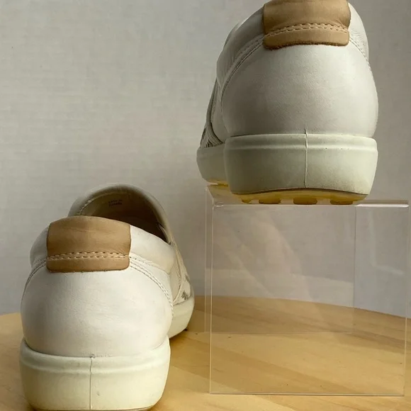 Ecco Women's Cream Woven Slip-On Sneakers - Picture 8 of 12